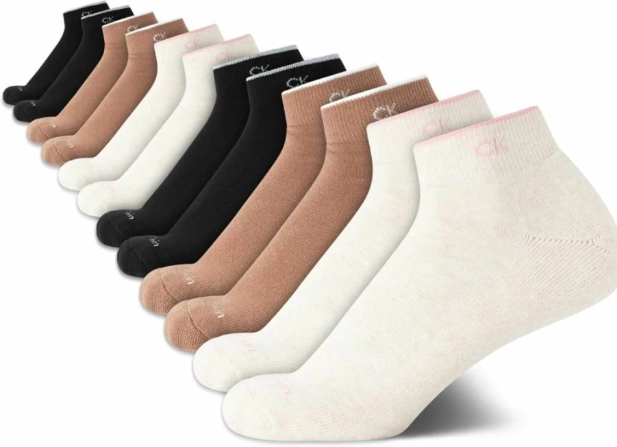 Calvin Klein Women's 12-Pack Cushioned Athletic Ankle Socks | Sports Socks for Women Size 4-10 | Comfortable Workout Socks