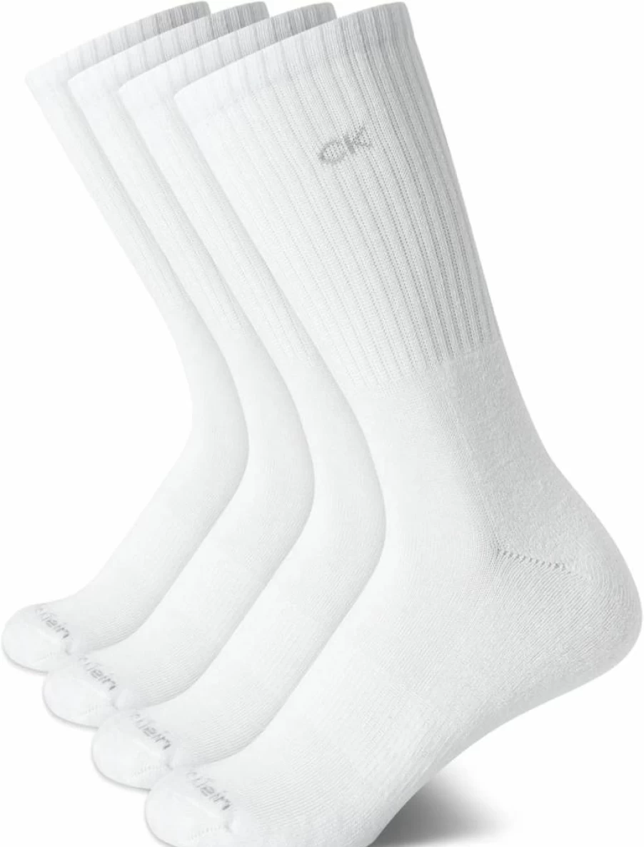 Calvin Klein Women's Athletic Crew Socks 4-Pack - Comfortable Cushioned Workout Socks for Women