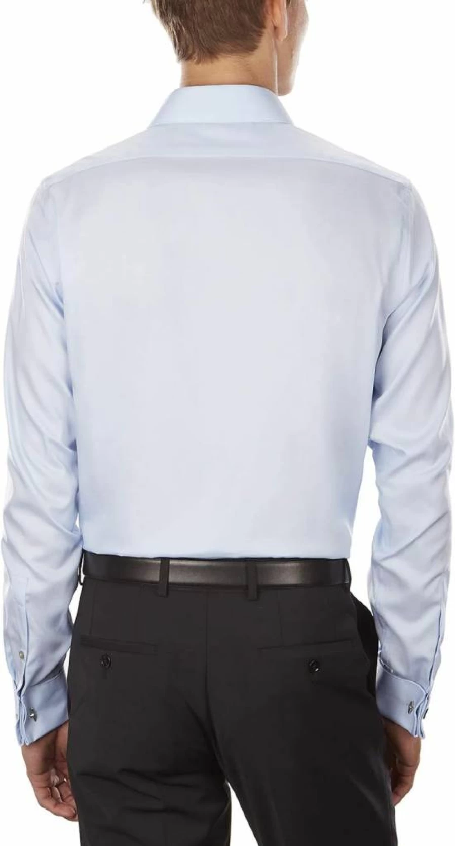 Calvin Klein Men's Slim Fit Non-Iron French Cuff Dress Shirt in Blue, Size 15.5 Neck 32-33 Sleeve