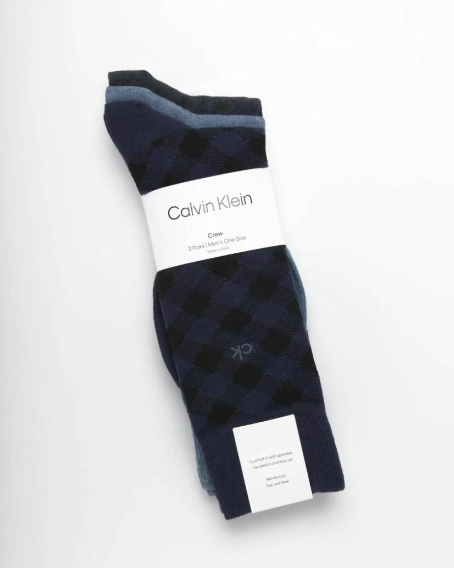 Calvin Klein Men's Patterned Dress Socks 3-Pack - Crew Length Casual & Formal Socks for Men