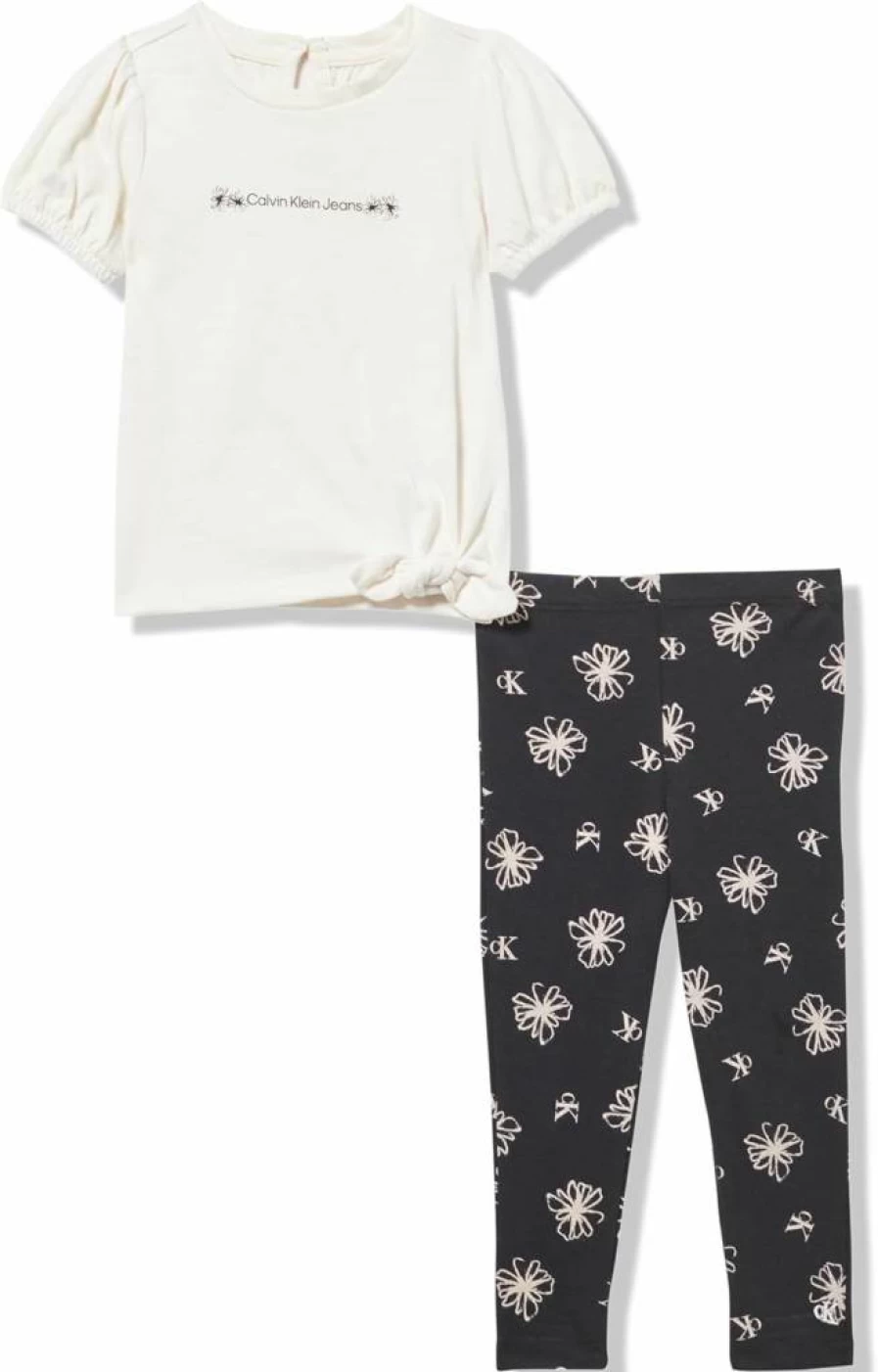 Calvin Klein Girls 2-Piece Outfit: Soft Tunic Top & Stretchy Leggings Set