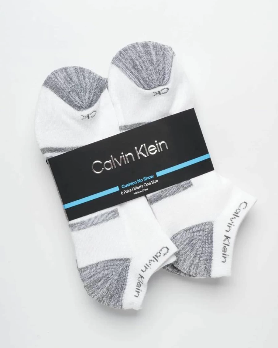 Calvin Klein Men's No Show Ankle Socks 6-Pack - Lightweight Breathable Comfort Casual Athletic Socks