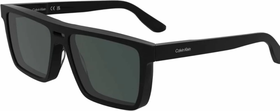 Calvin Klein CK25501S Men's Black Sunglasses with Solid Grey Lens - Classic Aviator Style