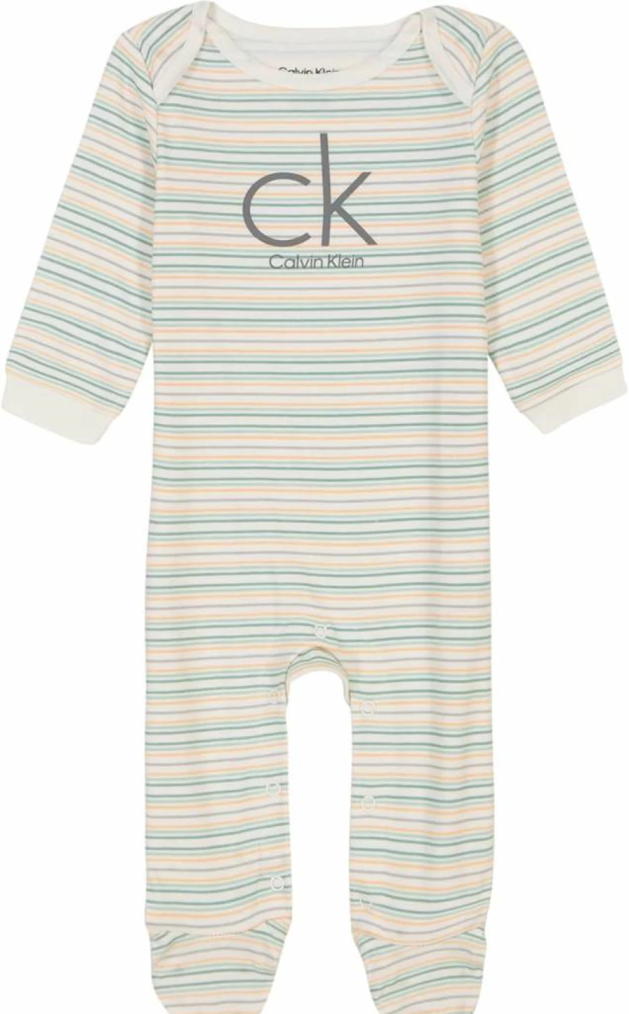 Calvin Klein Baby Boys' Soft Cotton Footed Pajamas One-Piece Sleepsuit for Newborns and Infants