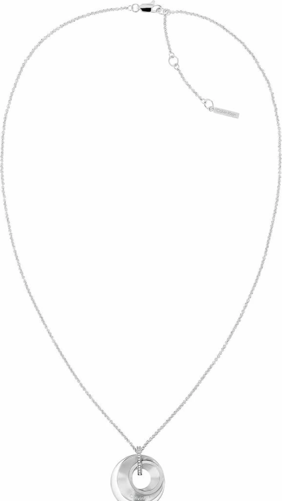 Calvin Klein Women's Crystal Interlocking Ring Pendant Necklace – Elegant & Stylish Jewelry