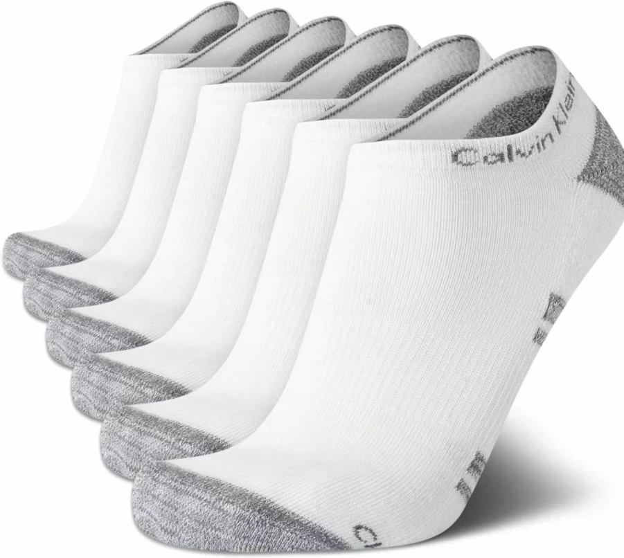 Calvin Klein Men's No Show Ankle Socks 6-Pack - Lightweight Breathable Comfort Casual Athletic Socks