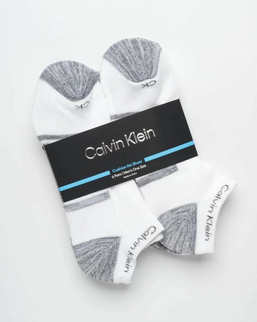 Calvin Klein Men's No Show Ankle Socks 6-Pack - Lightweight Breathable Comfort Casual Athletic Socks
