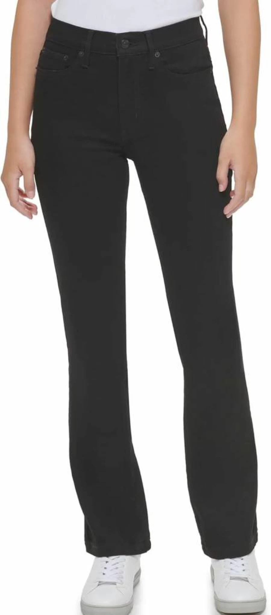 Calvin Klein Women's High Rise Straight Leg Jeans - Classic Denim for a Sleek Fit