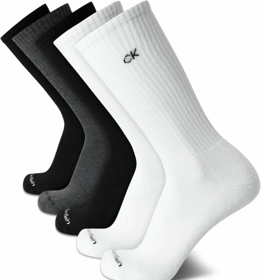 Calvin Klein Men's Athletic Crew Socks 5-Pack - Mid Calf Comfort Socks for Men Size 7-12 | Casual & Sports Socks