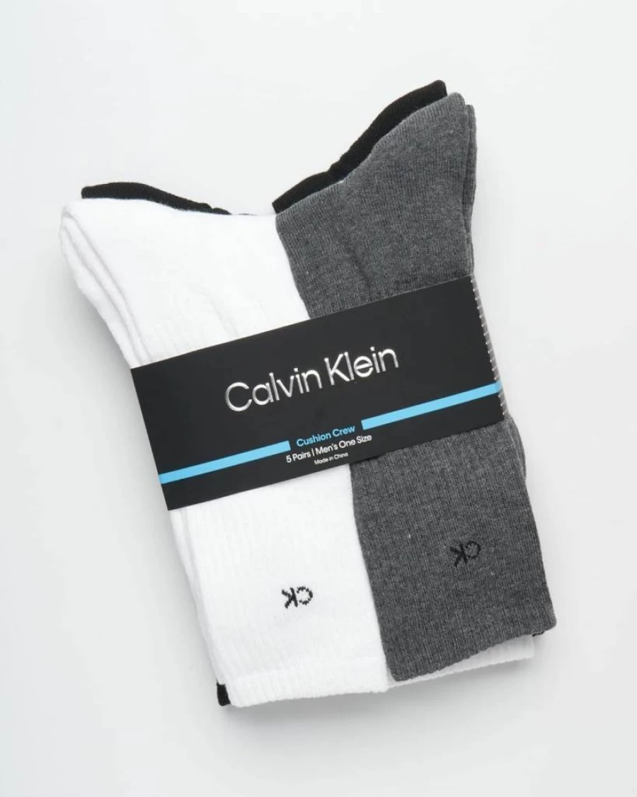 Calvin Klein Men's Athletic Crew Socks 5-Pack - Mid Calf Comfort Socks for Men Size 7-12 | Casual & Sports Socks