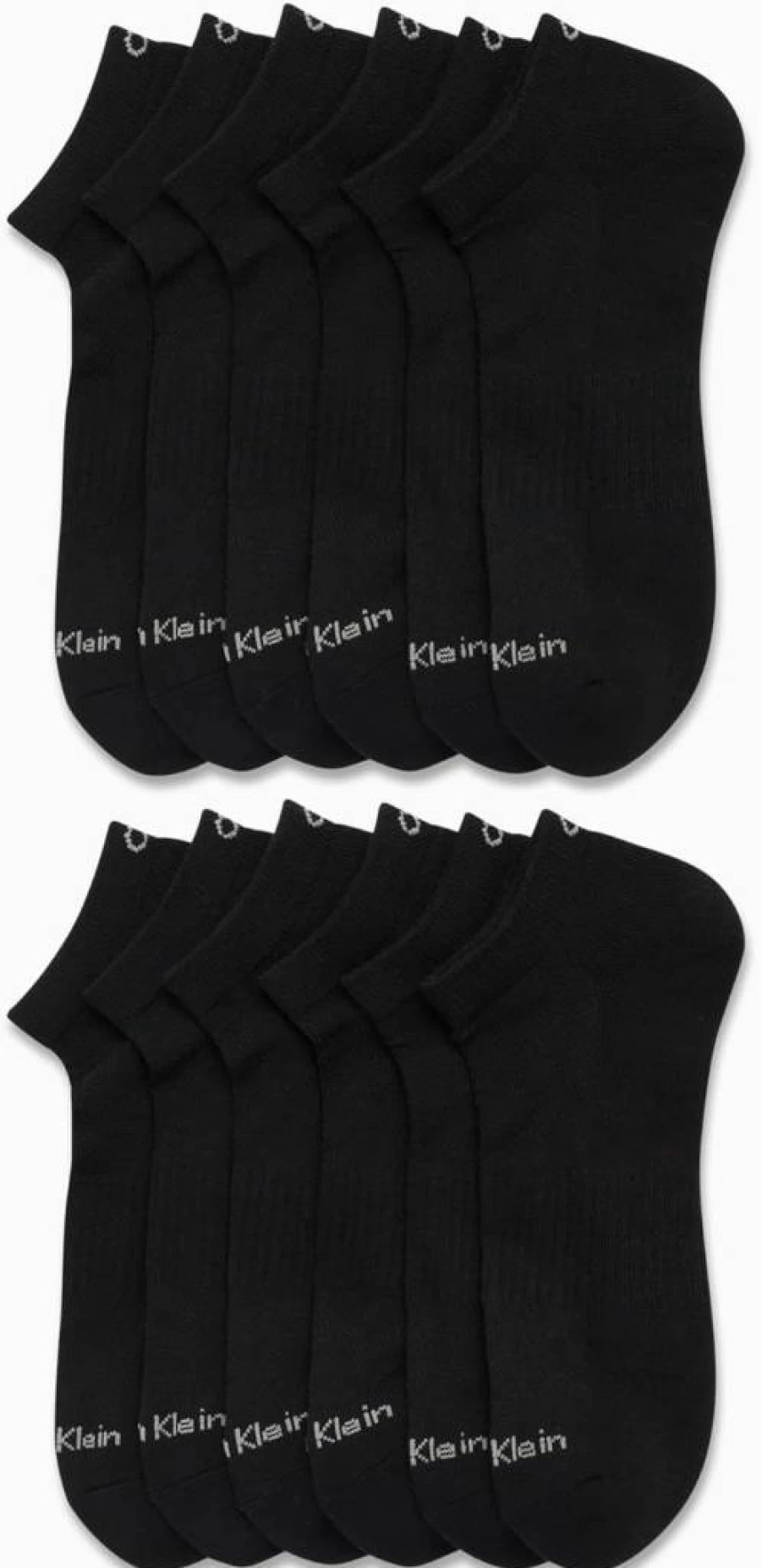 Calvin Klein Men's No Show Socks 12 Pack - Cushioned Non-Slip Low Cut Sneaker Socks for Men Size 7-12