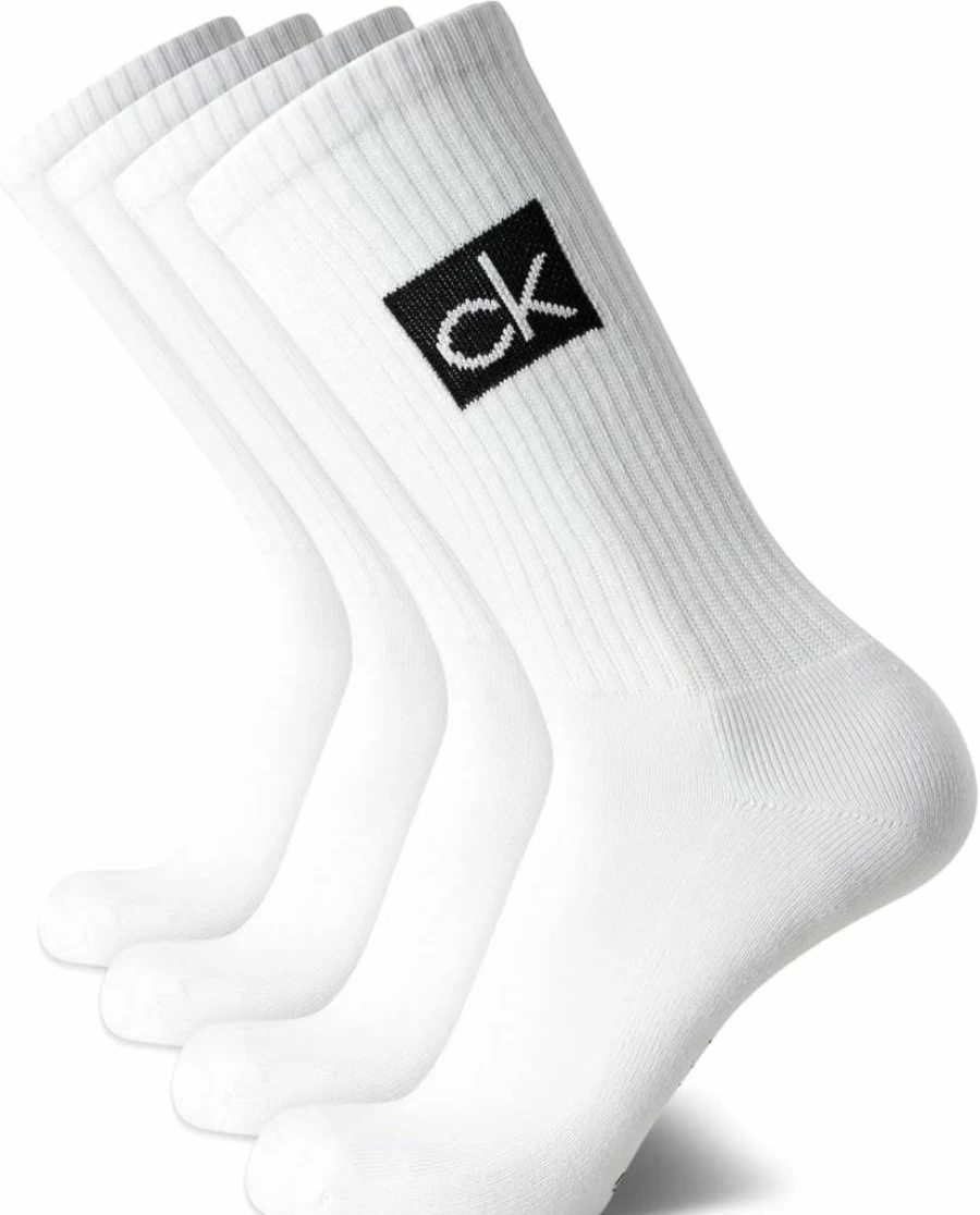 Calvin Klein Men's Cotton Blend Athletic Crew Socks - 4-Pack Cushioned Mid-Calf Socks for Sports & Casual Wear