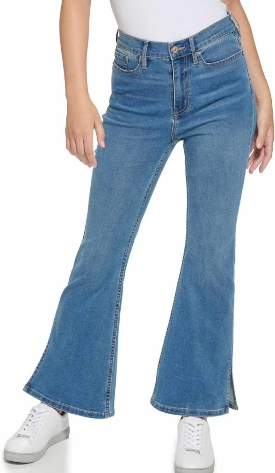 Calvin Klein Women's High Rise Flare Jeans - Classic Bootcut Denim Pants for Women