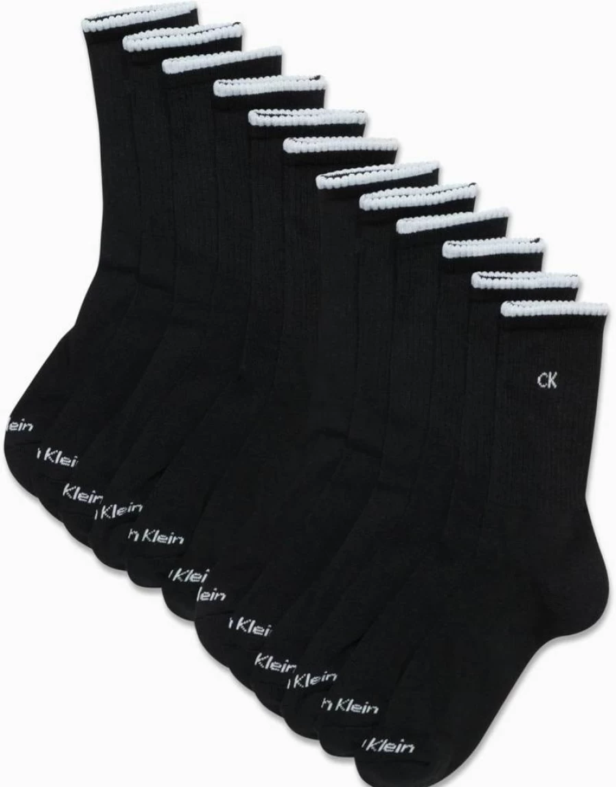 Calvin Klein Women's Athletic Crew Socks 12-Pack - Comfortable Cushioned Workout Socks for Women